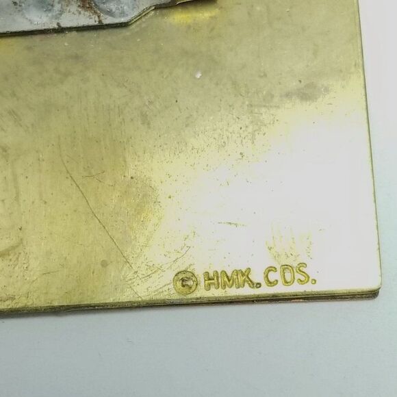 Vintage Hallmark Copper and Brass House with Heart Brooch, Signed HMK, Estate - Picture 4 of 7